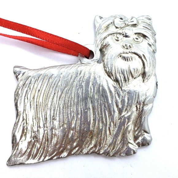 Pewter Yorkie Dog Double Sided Ornament - Picture 3 of 8